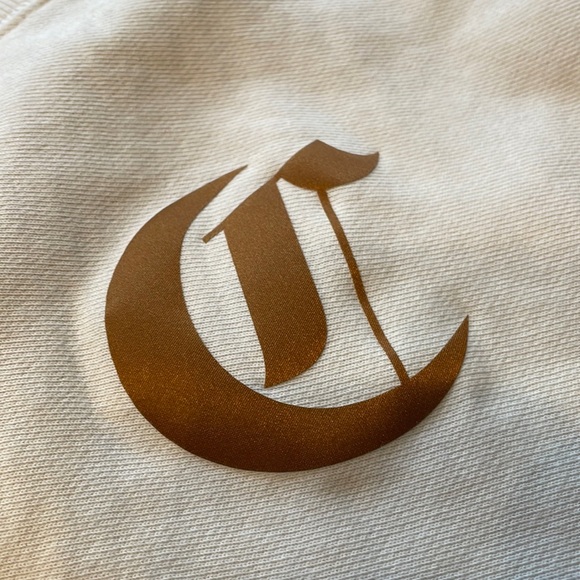 Champion Reverse Weave cropped crewneck sweatshirt in white/cream NWOT - Picture 3 of 11